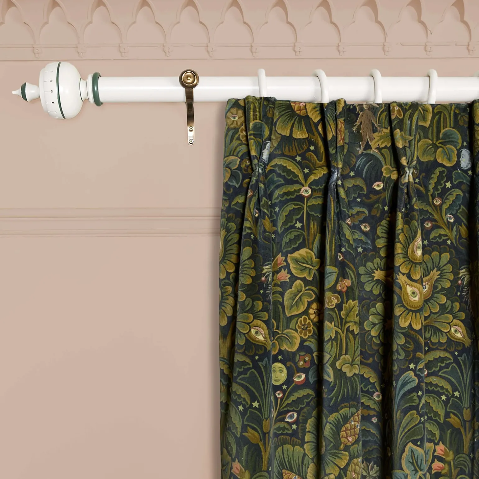 MOON GARDEN Velvet Curtain - Midnight