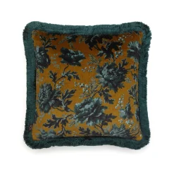 OPIA Medium Fringed Velvet Cushion - Bronze