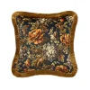 OPIA Medium Fringed Velvet Cushion - Midnight