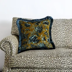 OPIA Medium Fringed Velvet Cushion - Bronze