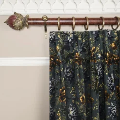 OPIA Velvet Curtain - Petrol