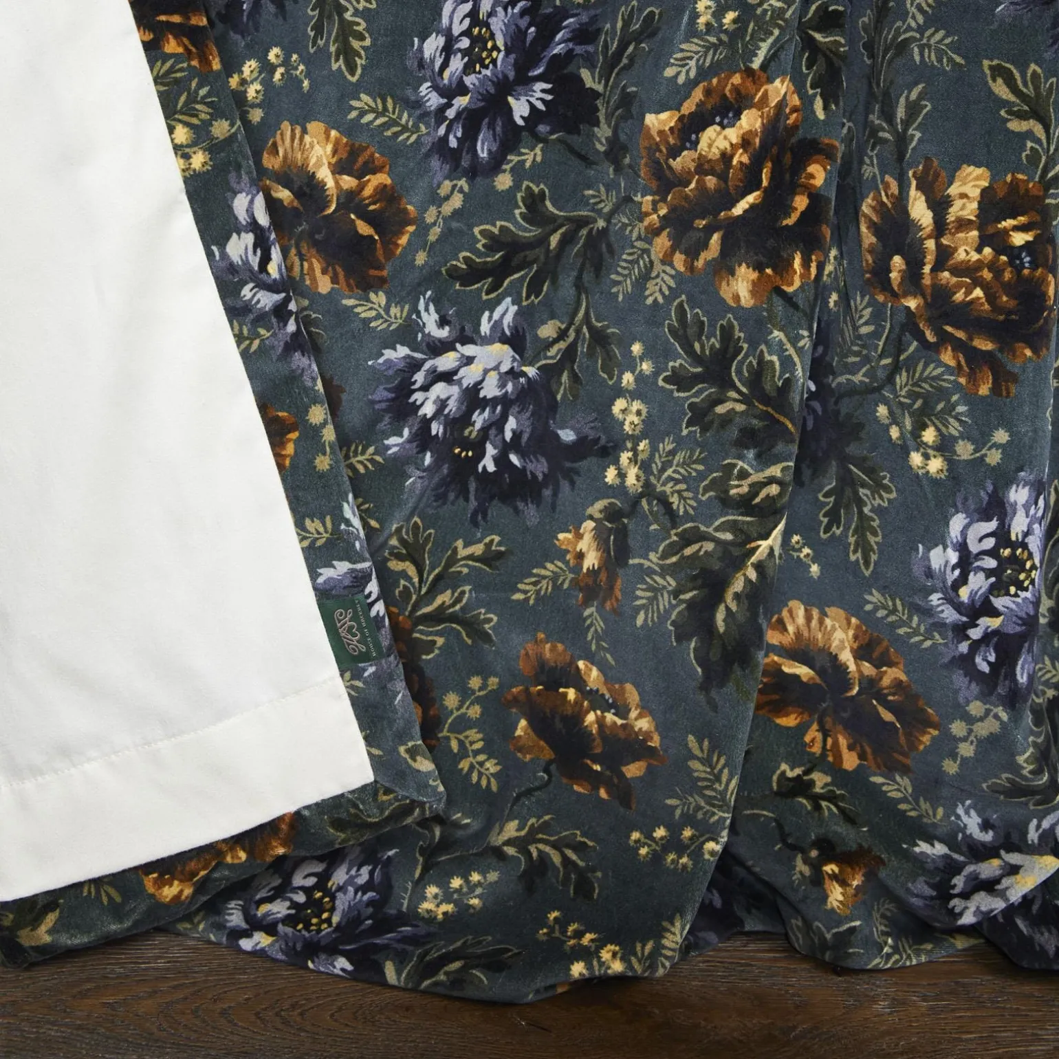 OPIA Velvet Curtain - Petrol