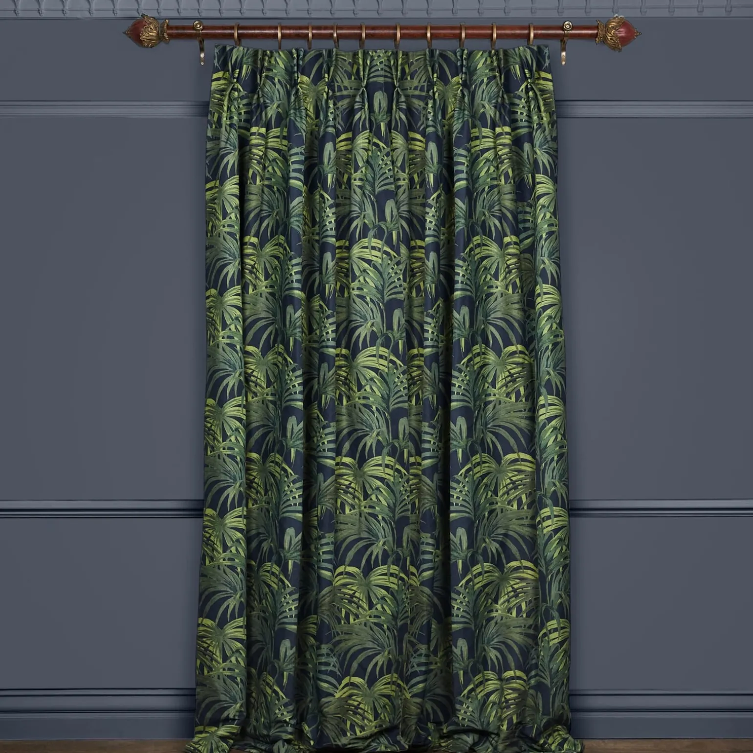 PALMERAL Cotton Linen - Midnight & Green
