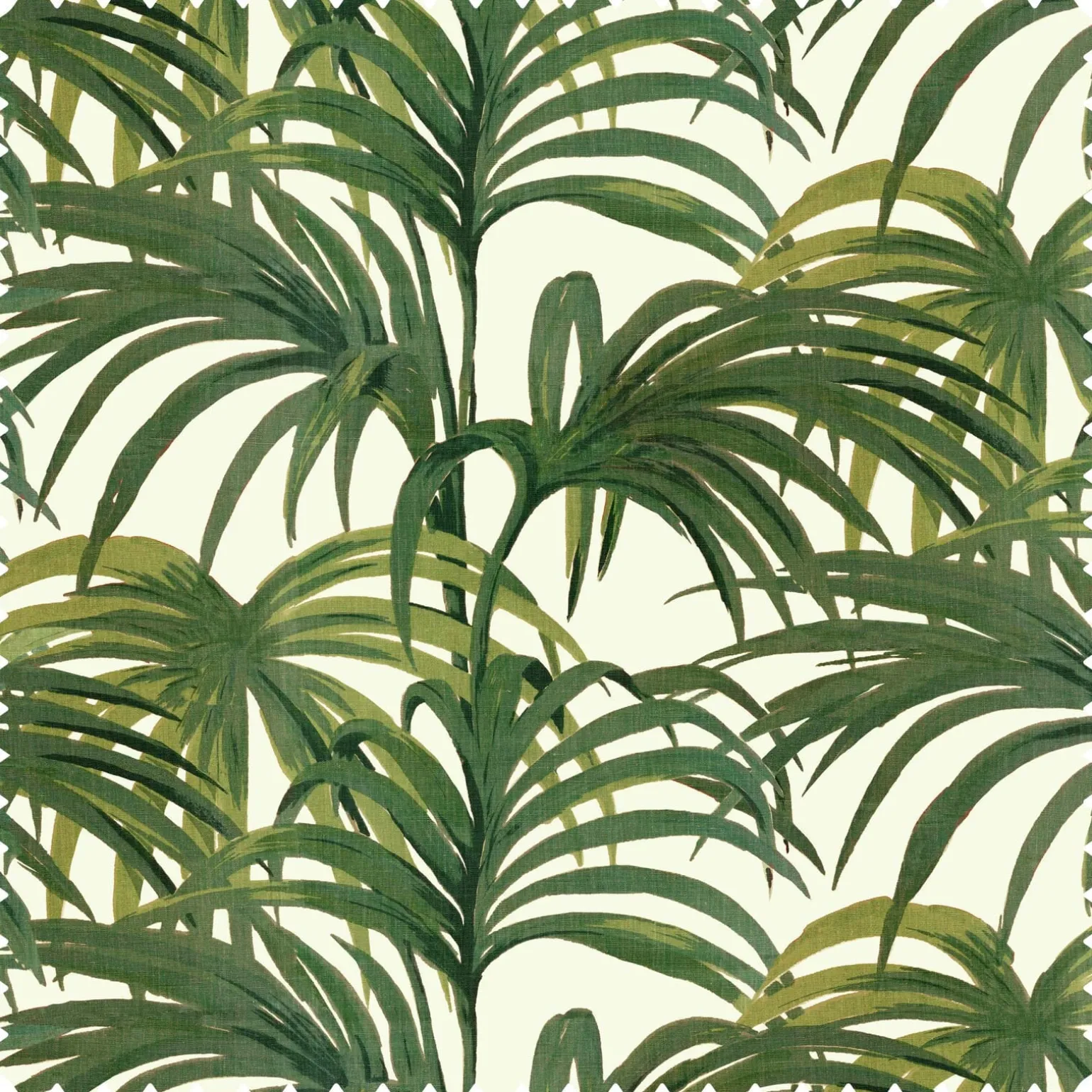 PALMERAL Cotton Linen - Off White & Green