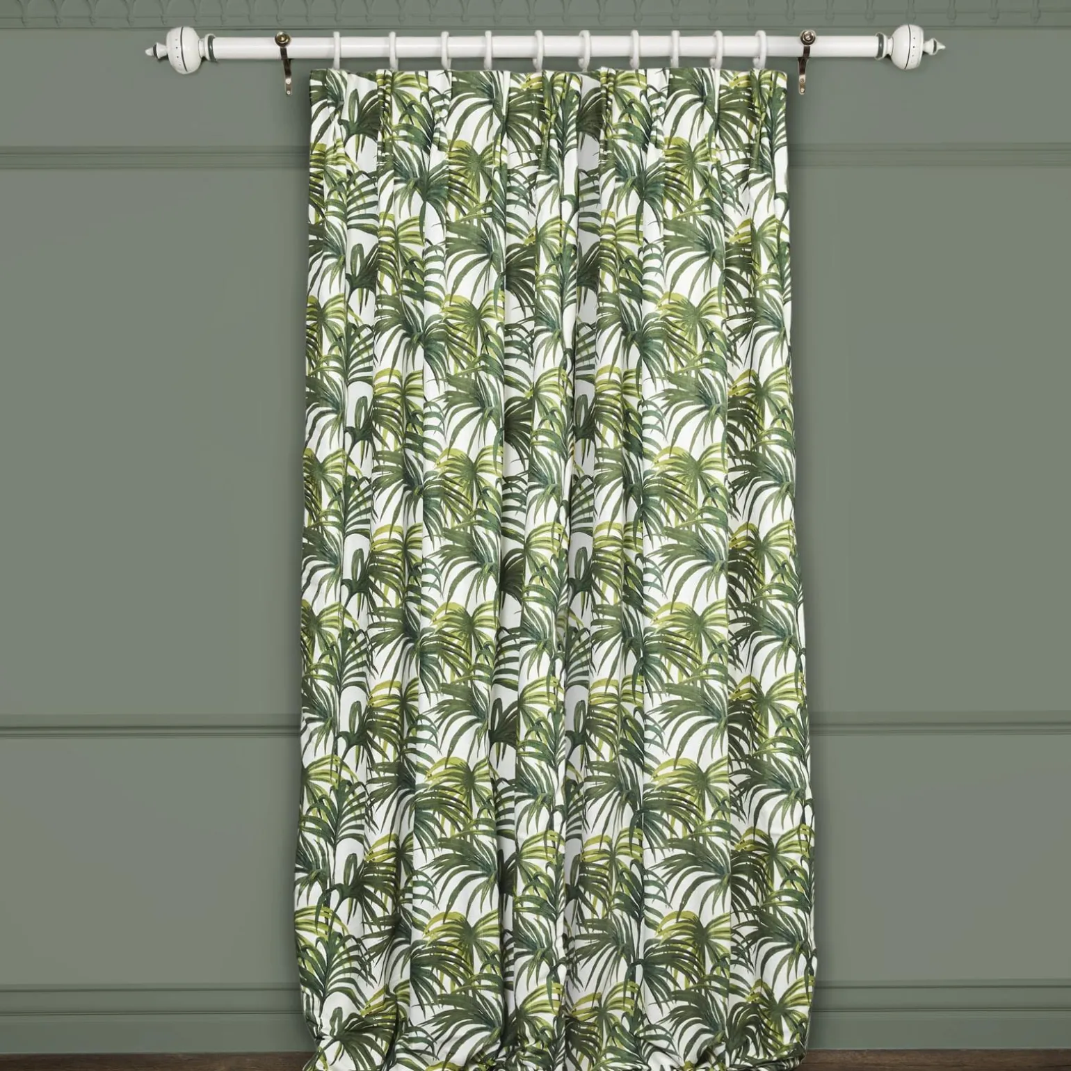 PALMERAL Cotton Linen - Off White & Green