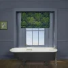 PALMERAL Cotton Linen Blind - Midnight & Green