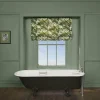 PALMERAL Cotton Linen Blind - Off White & Green