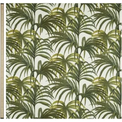 PALMERAL Cotton Linen Blind - Off White & Green