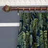 PALMERAL Cotton Linen Curtain - Midnight & Green