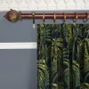 PALMERAL Velvet Curtain - Midnight & Green