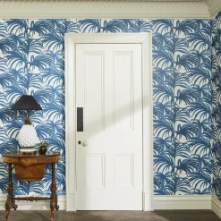 PALMERAL Wallpaper - Off White & Azure