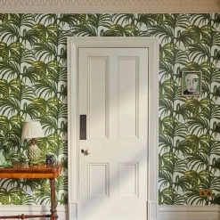 PALMERAL Wallpaper - Off White & Green