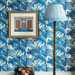 PALMERAL Wallpaper - Off White & Azure