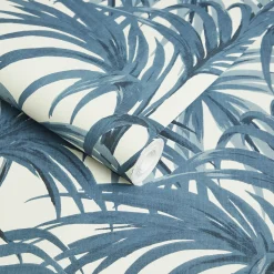 PALMERAL Wallpaper - Off White & Azure