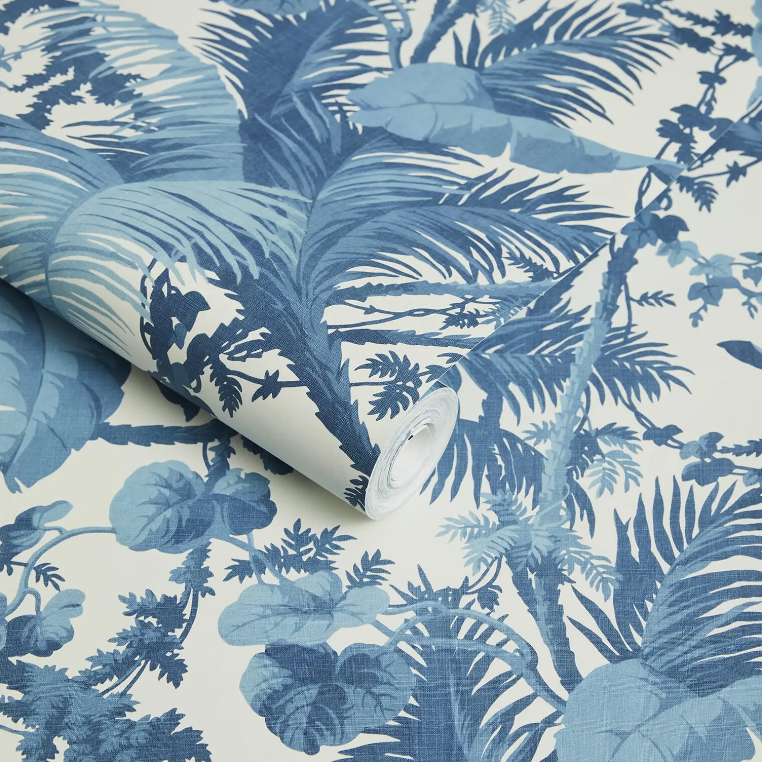 PAMPAS Wallpaper - Off White & Cerulean