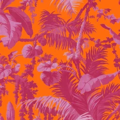 PAMPAS Wallpaper - Tangerine & Azalea