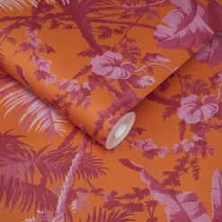 PAMPAS Wallpaper - Tangerine & Azalea