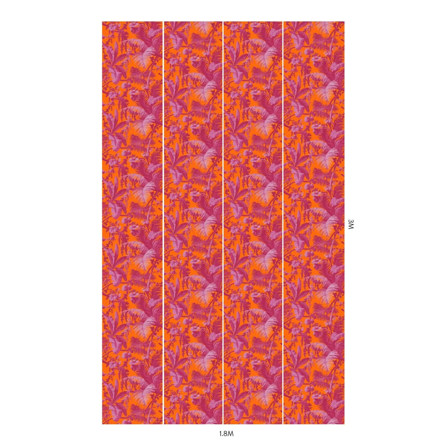 PAMPAS Wallpaper - Tangerine & Azalea