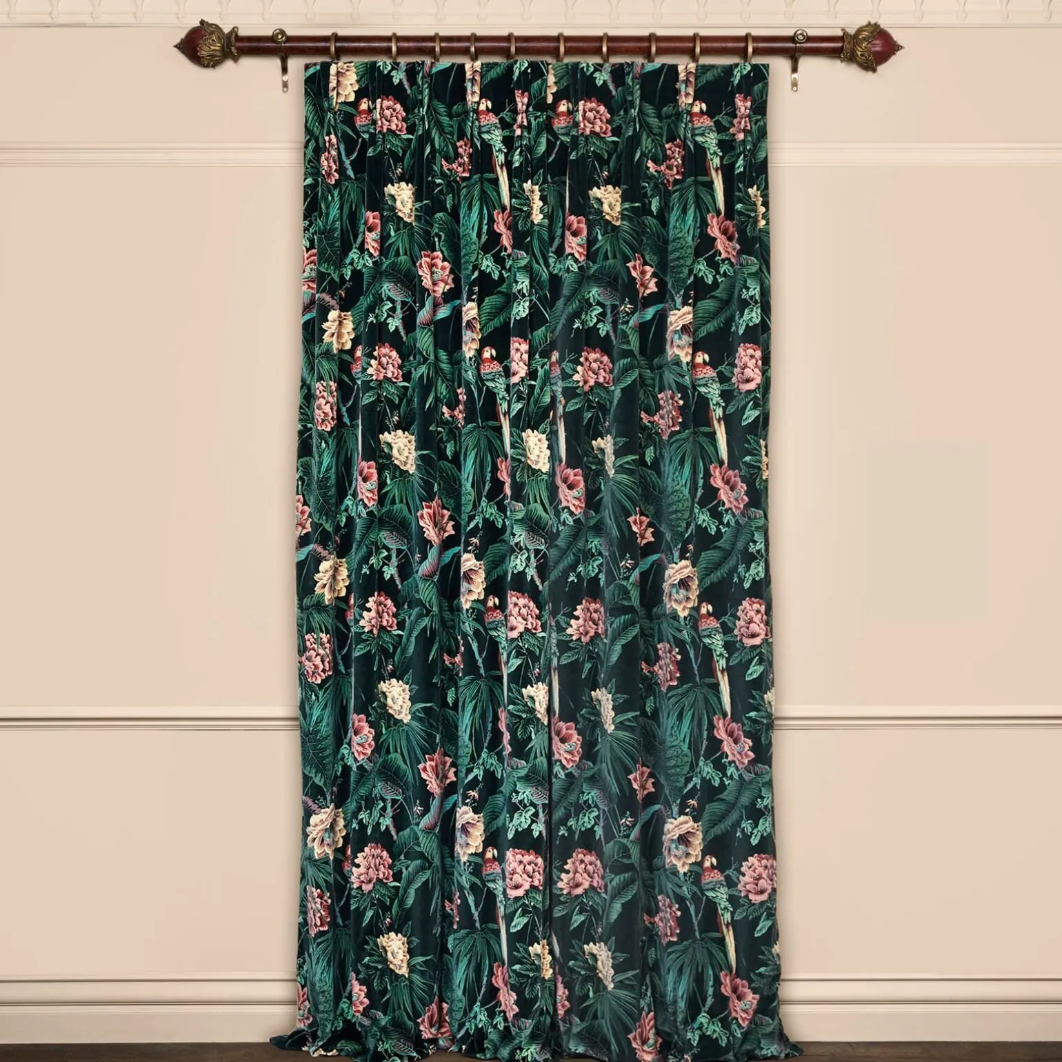 PARADISA Velvet Curtain - Spruce Green