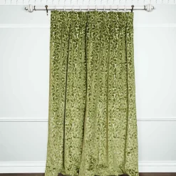 QUERCUS Velvet Jacquard Curtain - Evergreen
