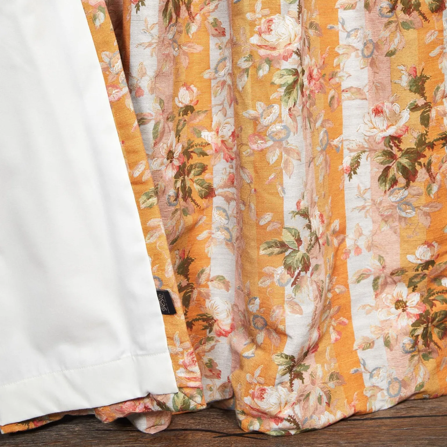 RAINBOW ROSE Cotton Linen Curtain - Dusk Stripe