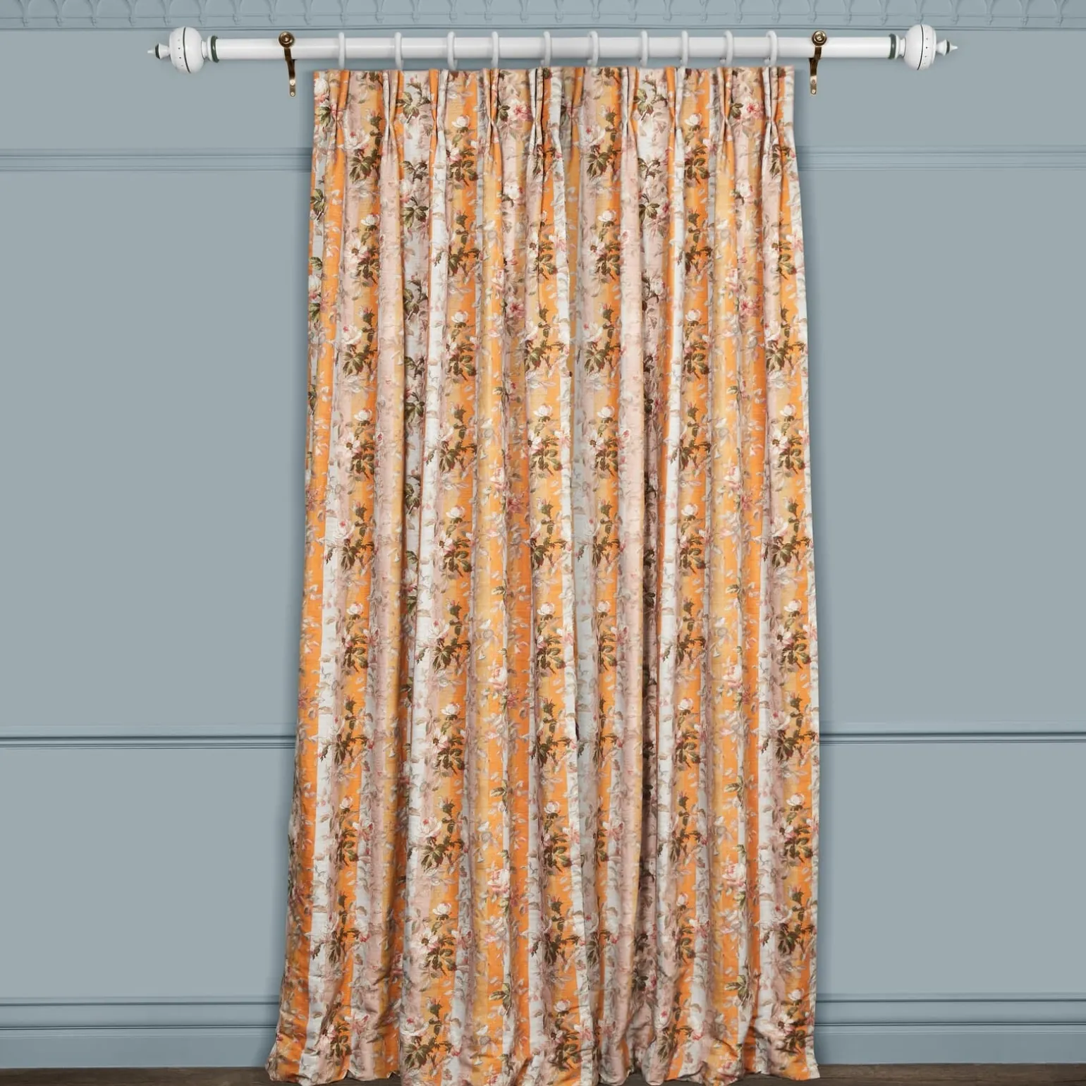 RAINBOW ROSE Cotton Linen Curtain - Dusk Stripe