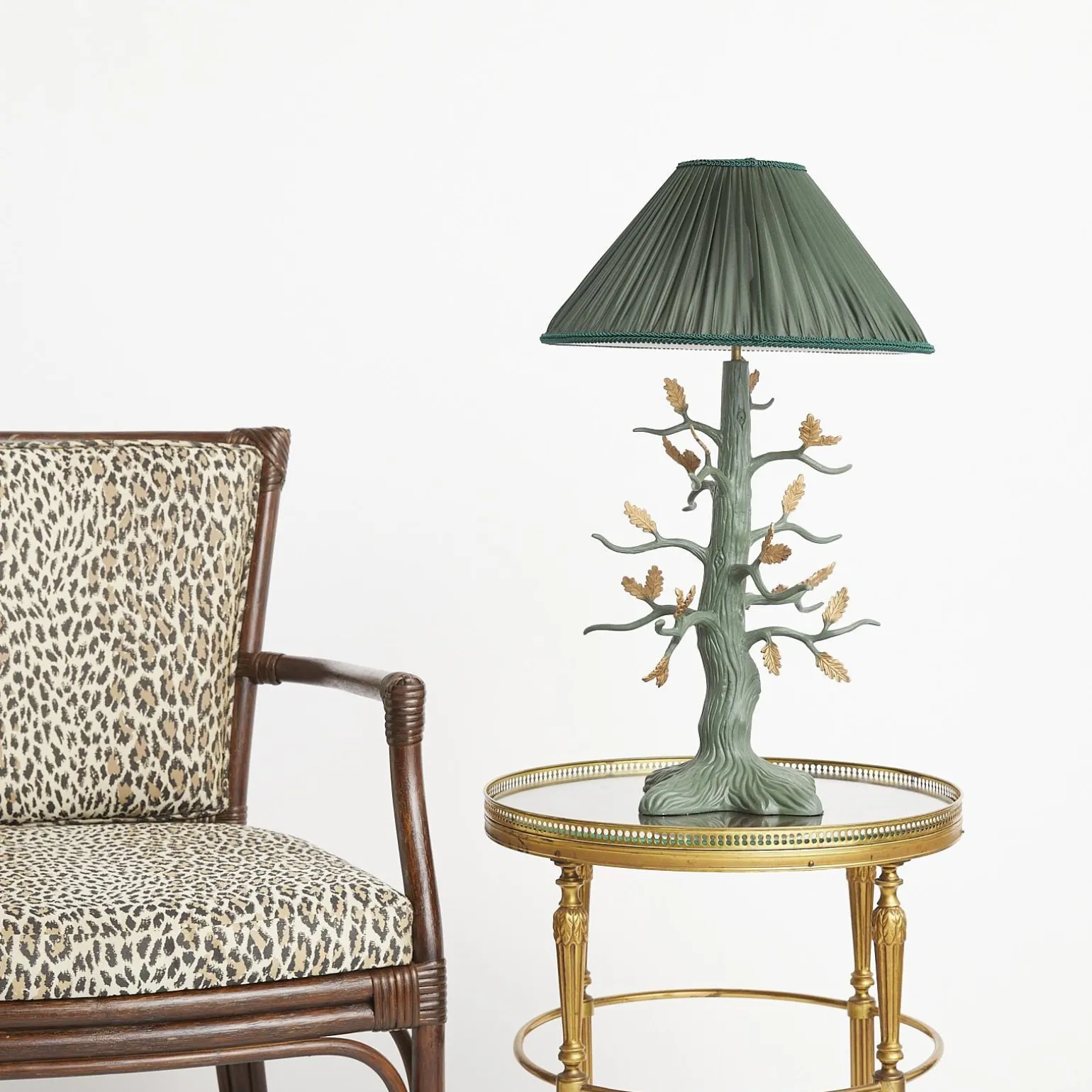ROMILY Silk Pleated Lampshade - Moss