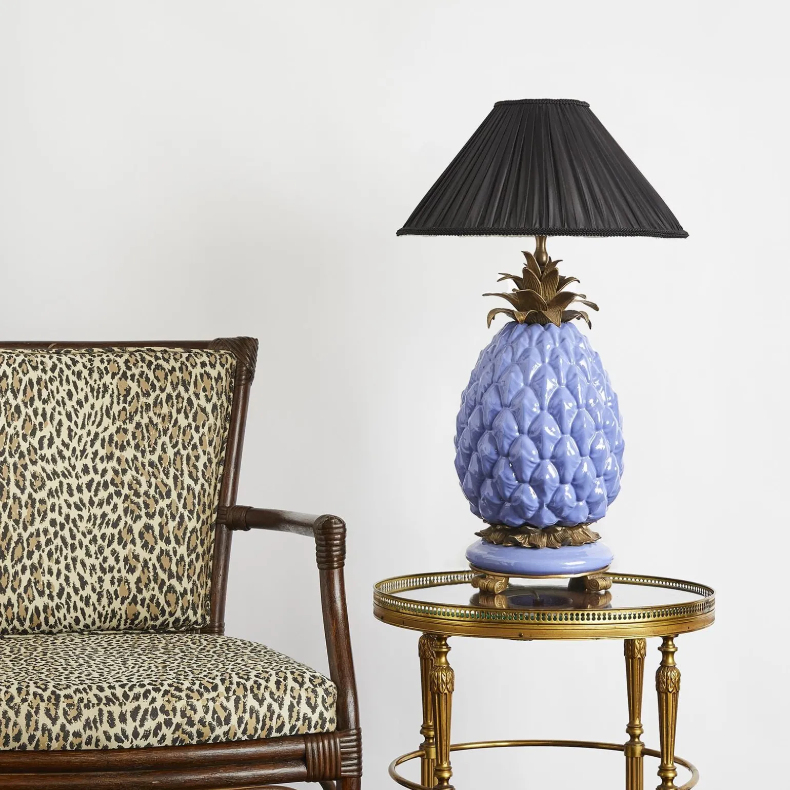ROMILY Silk Pleated Lampshade - Noir