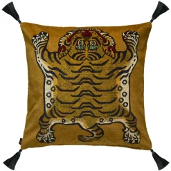 SABER Large Tassel Velvet Cushion - Gold