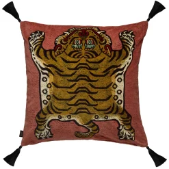 SABER Large Tassel Velvet Cushion - Pink