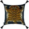 SABER Large Tassel Velvet Cushion - Midnight