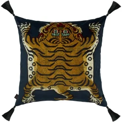 SABER Large Tassel Velvet Cushion - Midnight