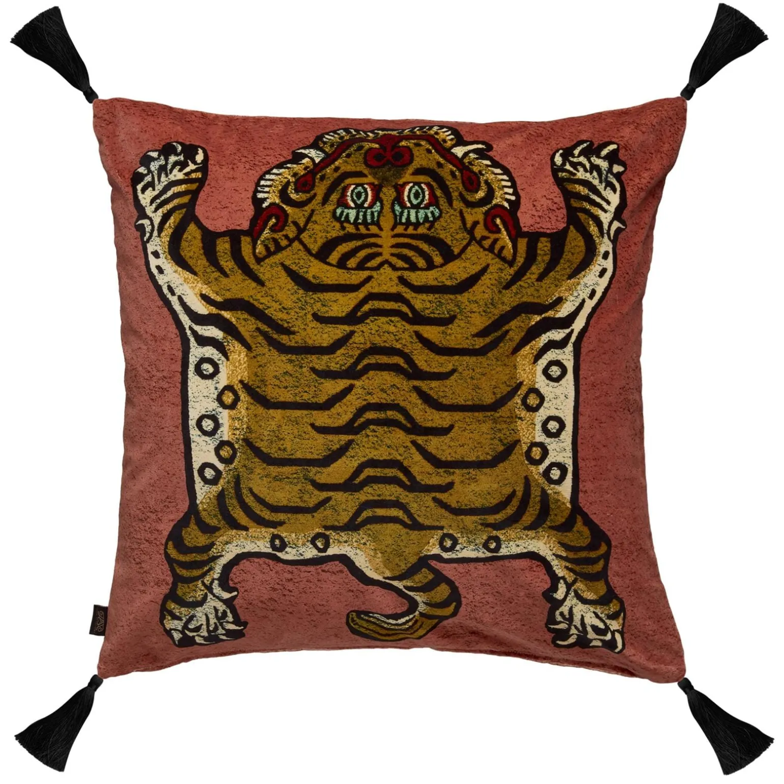SABER Large Tassel Velvet Cushion - Pink
