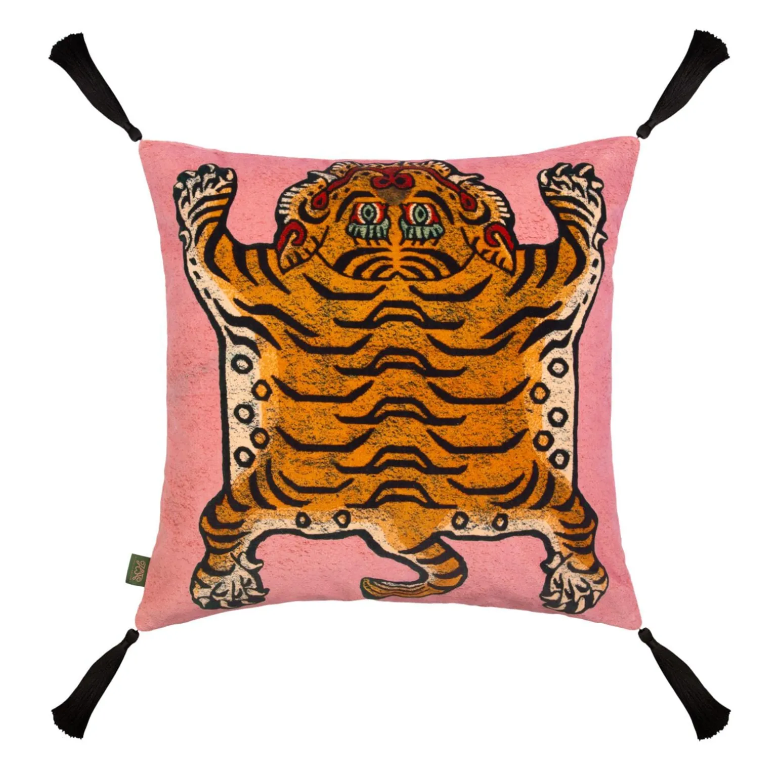 SABER Medium Tassel Velvet Cushion - Tourmaline