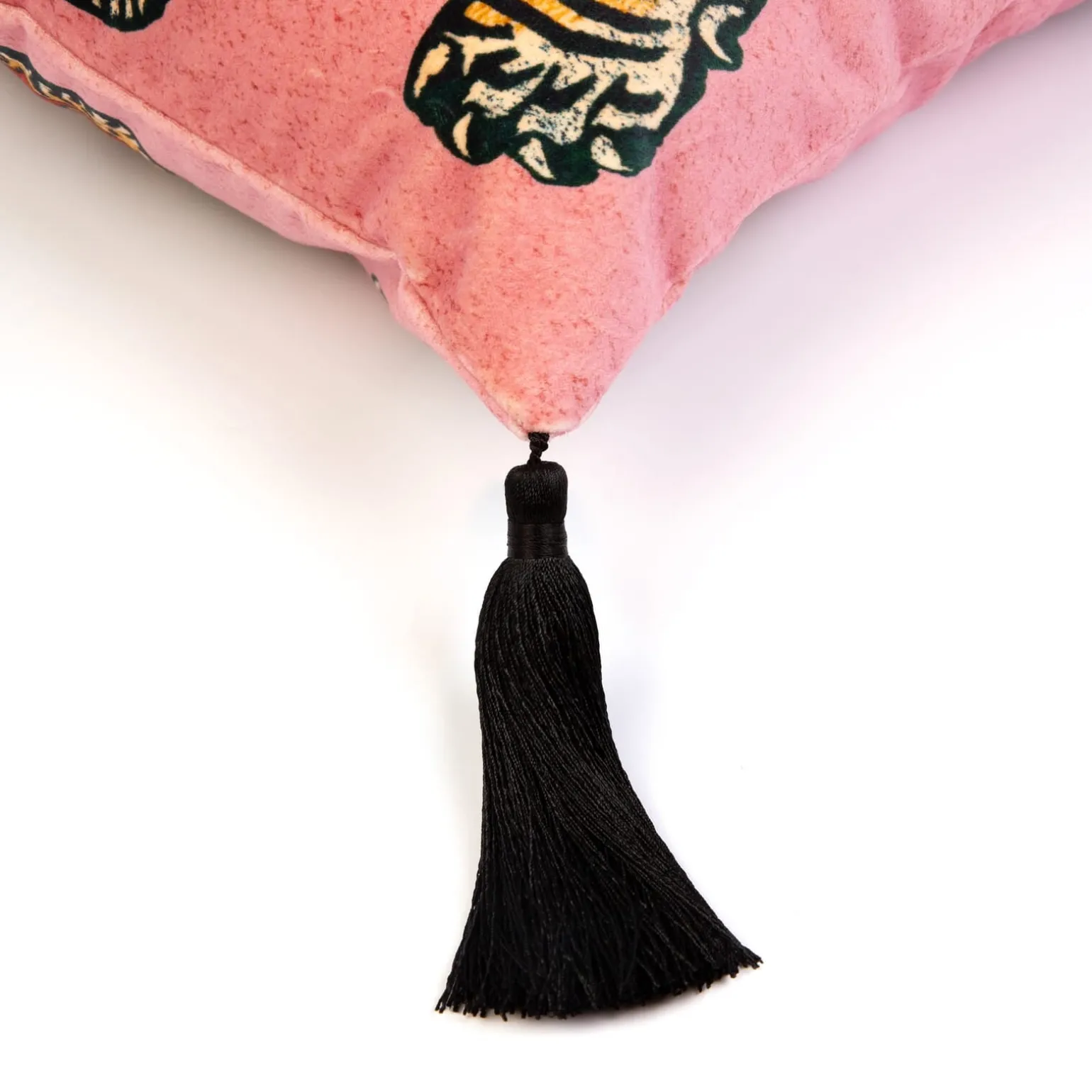 SABER Medium Tassel Velvet Cushion - Tourmaline