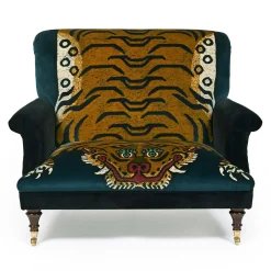 SABER Velvet Bloomsbury Loveseat - Midnight