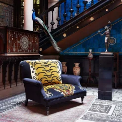 SABER Velvet Bloomsbury Loveseat - Midnight