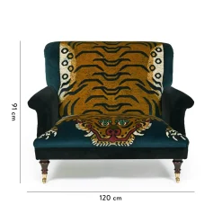 SABER Velvet Bloomsbury Loveseat - Midnight