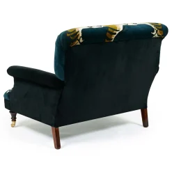SABER Velvet Bloomsbury Loveseat - Midnight