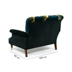 SABER Velvet Bloomsbury Loveseat - Midnight