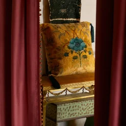 THE BLUE ROSE WEEPING Velvet Medium Cushion - Aurelian