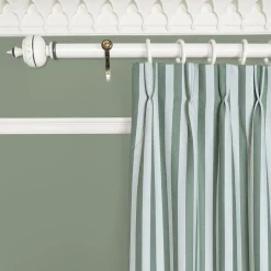 TREMATON STRIPE Jacquard Curtain - Verdigris
