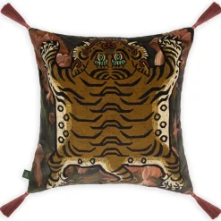 UMBRA SABER Large Tassel Velvet Cushion - Noir