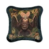 VESPERTINE Medium Fringed Velvet Cushion - Verde