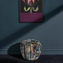 VESPERTINE Velvet Clovis Footstool - Apatite