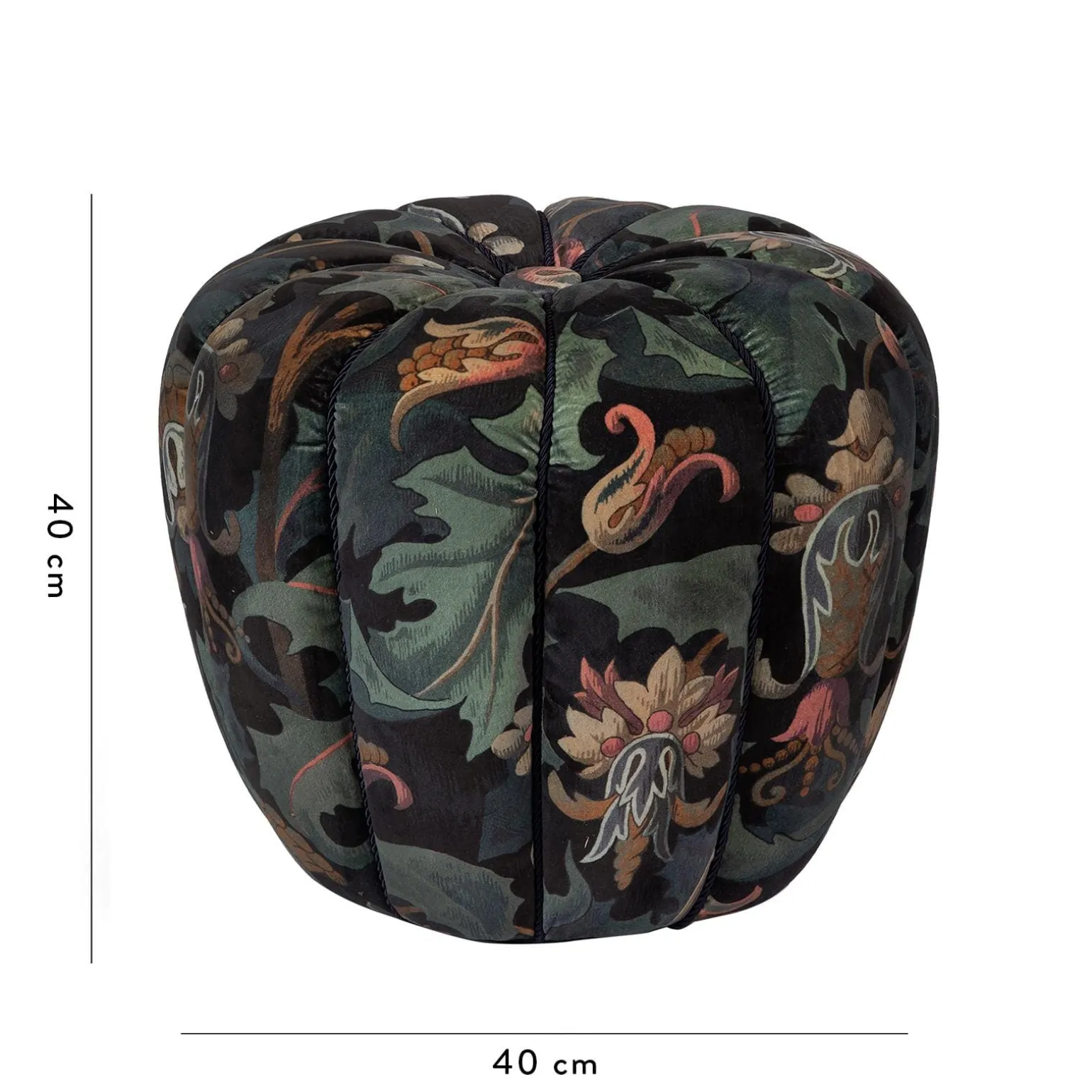 VESPERTINE Velvet Clovis Footstool - Apatite