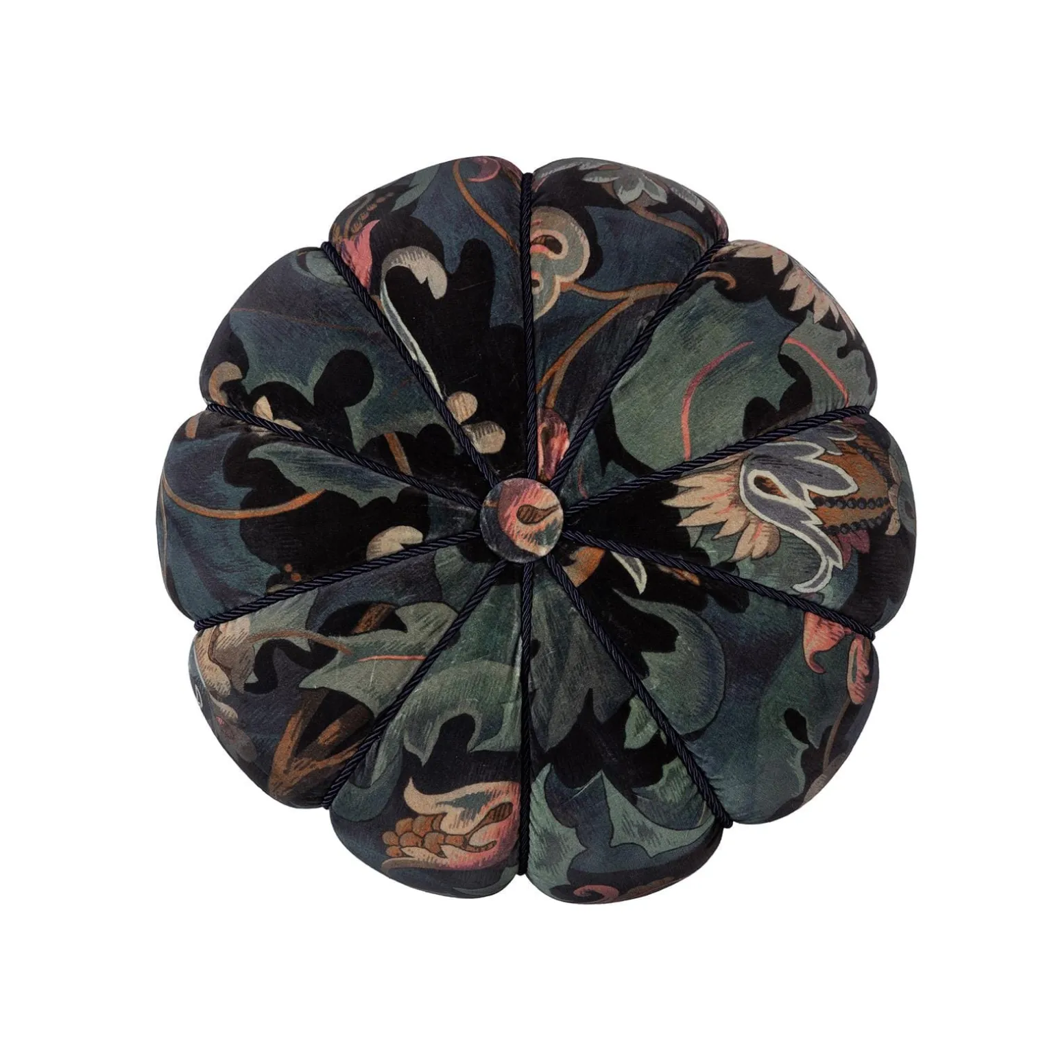 VESPERTINE Velvet Clovis Footstool - Apatite