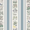 VOYSEY'S GARDEN Wallpaper - Off White & Ether Stripe