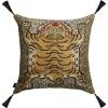 WILD SABER Large Tassel Jacquard Cushion - Butterscotch