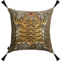 WILD SABER Large Tassel Jacquard Cushion - Butterscotch